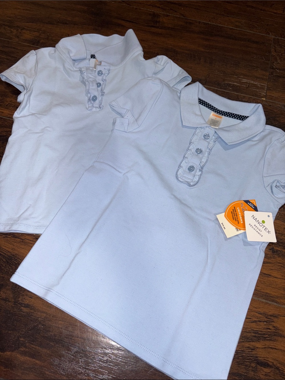 Gymboree Light Blue Girls' Short-Sleeve Polo Tops with Ruffle Placket (Set of 2)